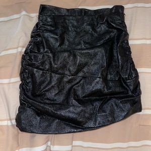 black leather skirt